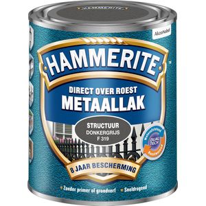 Hammerite Metaallak Structuur Donkergrijs 750ml