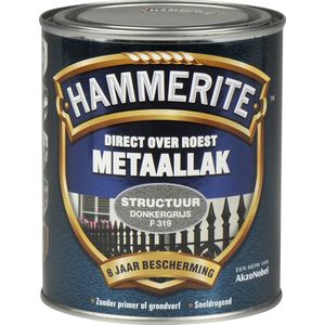 Hammerite Metaallak Structuur Donkergrijs 0,75 Liter