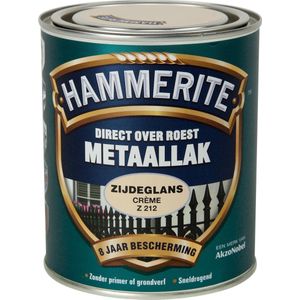 Hammerite Metaallak Zijdeglans Creme Z212Grond- en aflak in één 750 ML