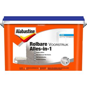 Alabastine Rolbare Voorstrijk 4 In 1Muurverf primer 5 LTR - Wit