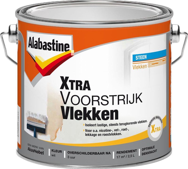 Alabastine Xtra Voorstrijk Vlekken - Wit - 2,5 liter