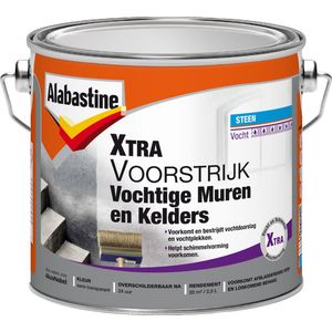 Alabastine Xtra Vochtige Muren en Kelders Voorstijk - Wit - 2,5 liter
