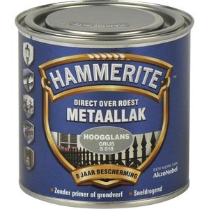 Hammerite Metaallak Hoogglans Grijs 250ml | Metaalverf
