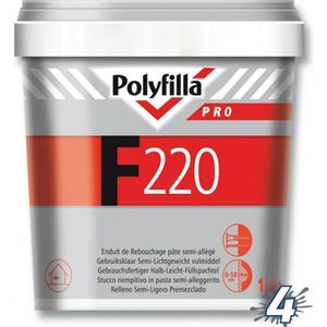 Polyfilla - Pro F220 - Lichtgewicht Vulmiddel - 1 Liter - Extra Sterk