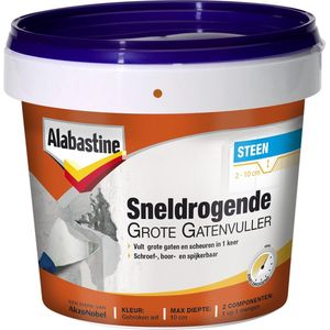 Alabastine Sneldrogende grote gatenvuller - 2 componenten - 2 x 500 gram - wit