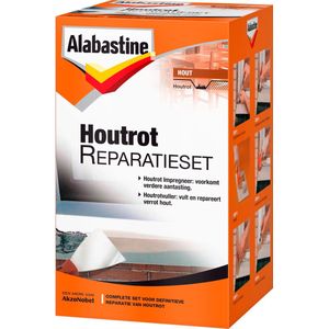 Alabastine - Houtrotvuller Set - 500 Gram - Inclusief Spatel en Mengplateau