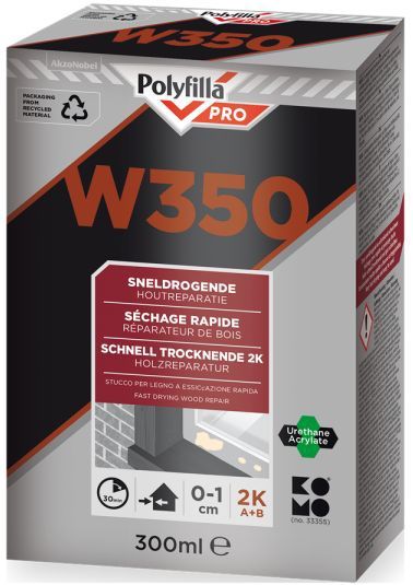 Polyfilla Pro W350 Sneldrogende Houtreparatiepasta 2K - 300 ml