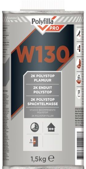 Polyfilla W130 Plamuur - 1,545 Kg - Fijnkorrelig - Wit