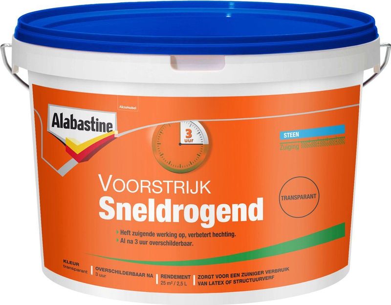 Alabastine - Voorstrijk Sneldrogend - Transparant - 2,5 Liter