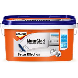 Alabastine Muurglad Beton effect structuurverf - Wit - 5 liter