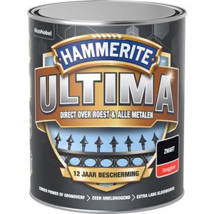 Hammerite Ultima Metaallak - Hoogglans - Zwart - 750 ml