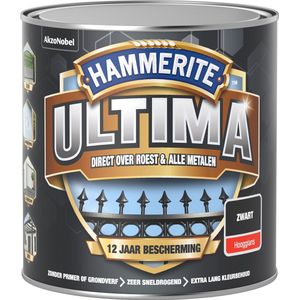 Hammerite Ultima Metaallak - Hoogglans - Zwart  - 250 ml