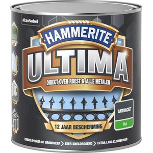 Hammerite Ultima Metaallak - Mat - Antraciet  - 250 ml