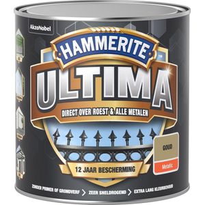 Hammerite Ultima Metaallak - Metallic - Goud - 250 ml