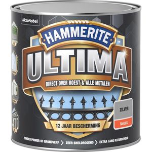 Hammerite Ultima Metaallak - Metallic - Zilver - 250 ml