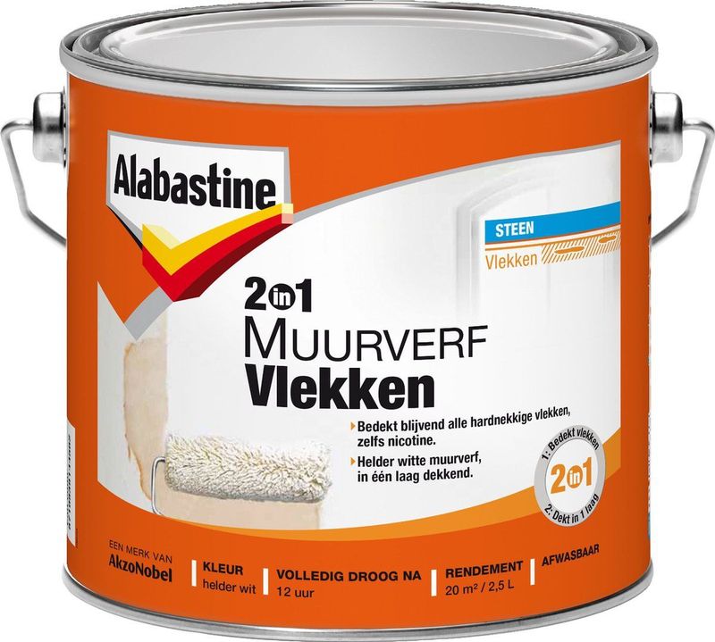 Alabastine Muurverf Vlekken Wit liter