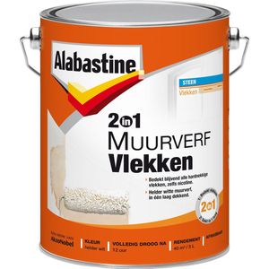 Alabastine 2 in 1 Muurverf Vlekken - Wit - 5 liter