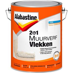 Alabastine 2 in 1 Muurverf Vlekken - Wit - 5 liter