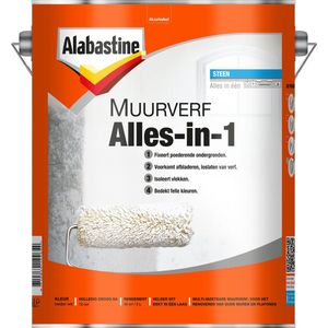 Alabastine - Muurverf Alles in 1 - 5L - Hoogwaardige Kwaliteit