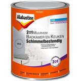 Alabastine - 2 In 1 Badkamer en Keuken Muurverf - Wit - 1 liter