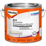 Alabastine - 2 In 1 Badkamer en Keuken Muurverf - Wit - 1 liter