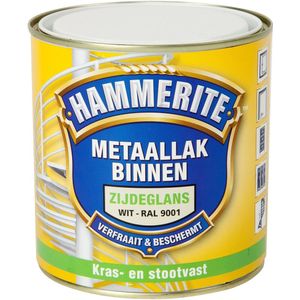 Hammerite Metaallak Binnen Krasvast Zijdeglans - Crèmewit (RAL 9001) - 0,5L