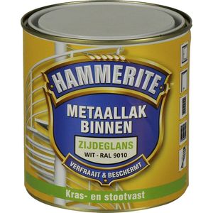 Hammerite Metaallak Binnen Zijdeglans Zuiver Wit Ral 9010 0,5 Liter