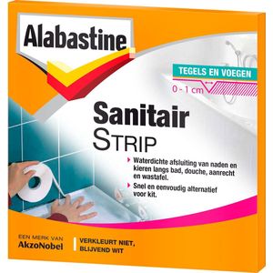 Alabastine - Sanitairstrip - Wit - 5 Meter - Waterdichte Afsluiting