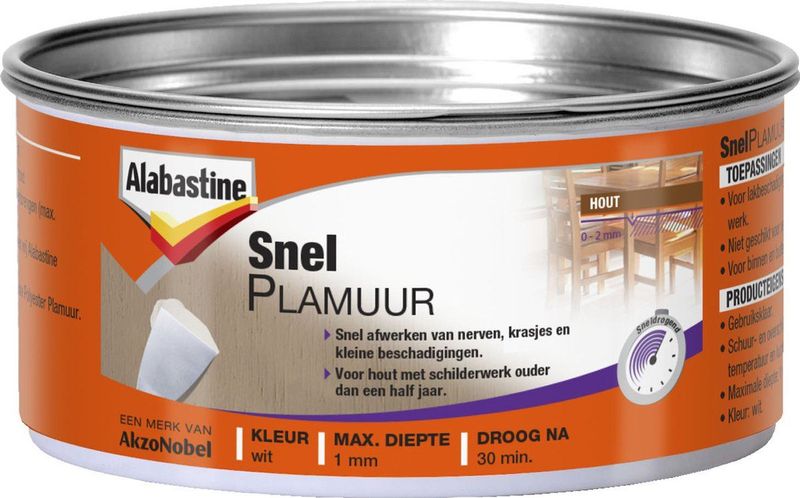 Alabastine - Snelplamuur - 400 Gram - Sneldrogend - Voor Binnen en Buiten