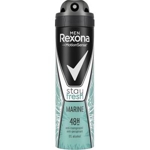 Rexona Men MotionSense Stay Fresh Marine anti-transpirant deodorantspray met 48 uur bescherming tegen lichaamsgeur en okselzweet 150 ml