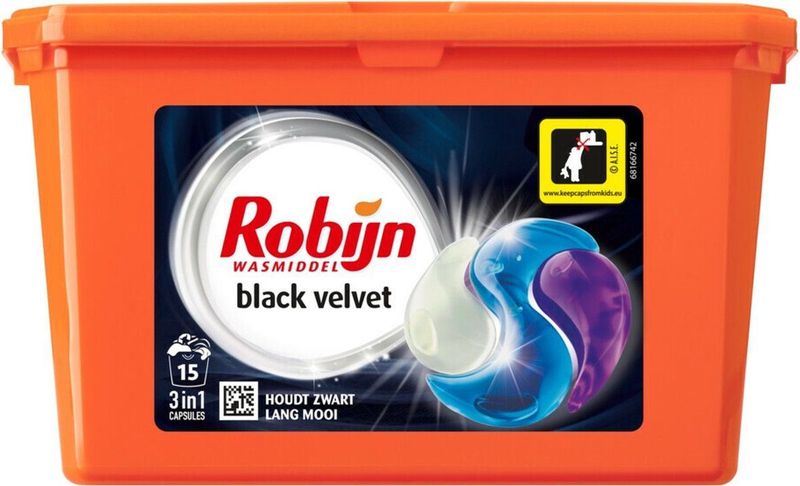 Robijn Wascapsules 3-in1 Black Velvet 15 stuks