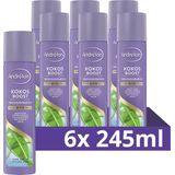 Andrélon Droogshampoo - Kokos Boost - verrijkt met 100% natuurlijk tapiocazetmeel voor schoon en fris haar zonder witte waas - 6 x 245 ml