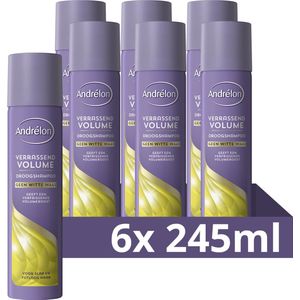 Andrélon Droogshampoo - Verassend Volume - haarverzorging verrijkt met tapiocazetmeel - 6 x 245 ml