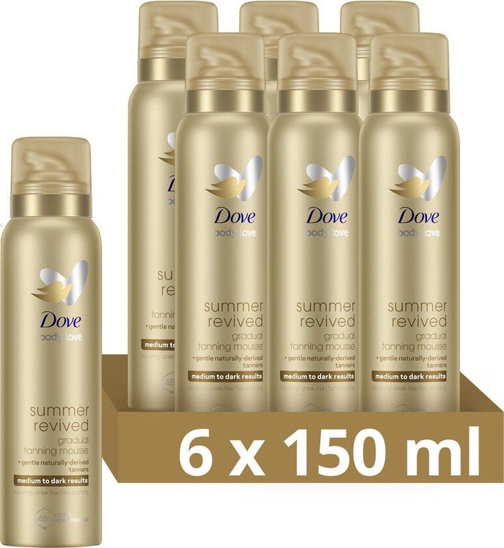 6x Dove Zelfbruinende Bodymousse Summer Revived Medium-Dark 150 ml