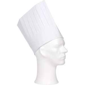 ComFort koksmuts - wit - papier - 19 cm - volwassenen - chef mutsen