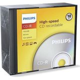 Philips CR7D5NS10 - CD-R - 80Min - 700MB - Speed 52x - Slimcase - 10 stuks