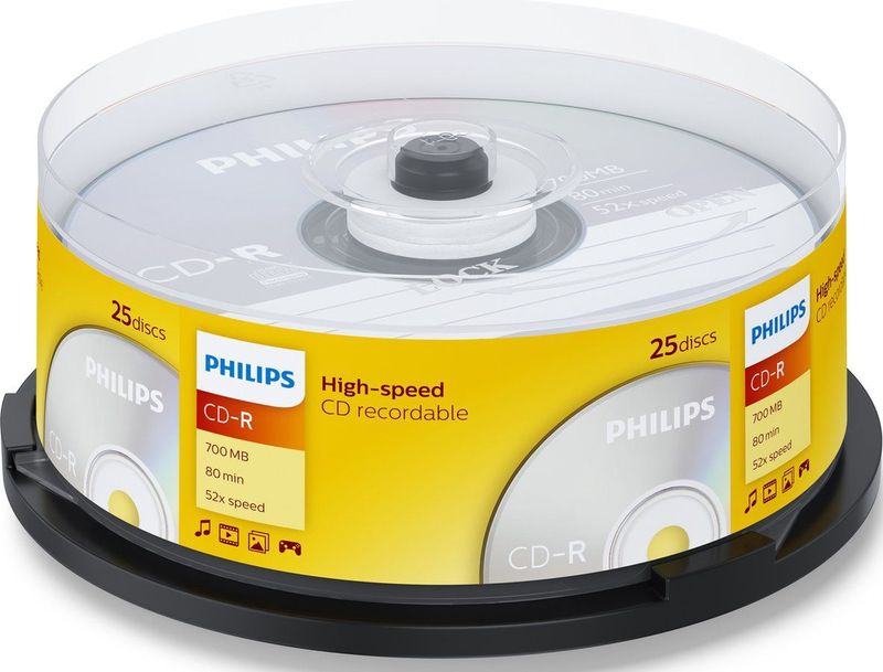 Philips - CD-R 80Min 700MB 52x - Spindel - 25 Stuks