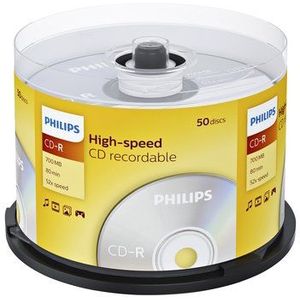 Philips CD-R ruw mes (700 MB datum/80 minuten, opname 52 x High Speed, pin 50)