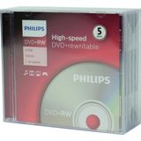 Philips - DVD+RW 4x - Verwisselbare Media - 5 Stuks - Jewel