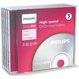 Philips - DVD+RW 4x - Verwisselbare Media - 5 Stuks - Jewel