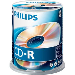 Philips CD-R 700MB - 80 Min - Speed 52x - Spindle (100 Stuks)