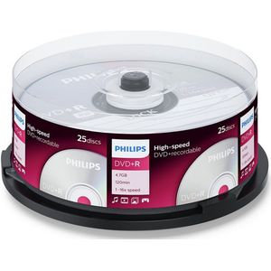 Philips DVD+R DR4S6B25F/00 - Opneembare DVD - 16x Snelheid - 25 Stuks
