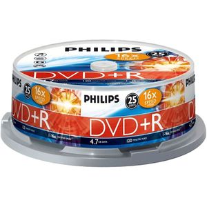 Philips 25 Pack Dvd+r 4.7 Gb 16 X (dr4s6b25f/00 )
