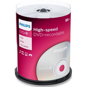 Philips DVD+R - 4,7GB - Speed 16x - Spindle - 100 stuks - DR4S6B00F