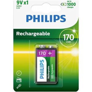Philips 9VB1A17 - Oplaadbare 9V batterij - 1 stuk