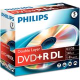 Philips 5 Pack Dvd+r Dl 8.5 Gb 8 X (dr8s8j05c/00)
