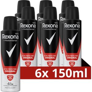 Rexona Men Anti-Transpirant Spray - Active Protection+ Original - met MotionSense Technologie - 6 x 150 ml