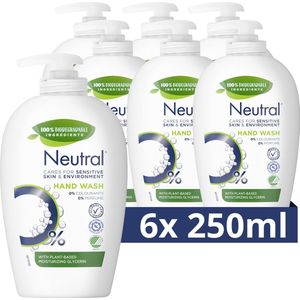 Neutral Vloeibare Handzeep Parfumvrij - 6 x 250 ml - Voordeelverpakking