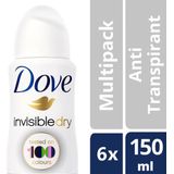 Dove Invisible Dry Anti-Transpirant Deodorant Spray - 6 x 150 ml - Voordeelverpakking