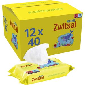 Zwitsal Snoetenpoetsers - Kids - pH-huidneutraal en dermatologisch getest doekjes - 12 x 40 stuks